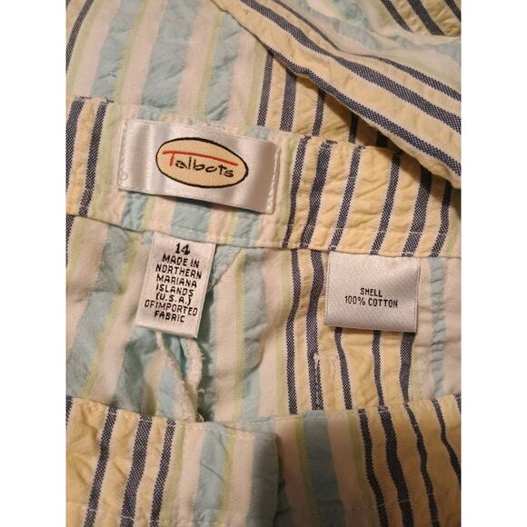 Talbots Plus Capri Pants Women’s 14 Seersucker Pinstripe Nautical‎ Vintage EUC - Picture 6 of 9